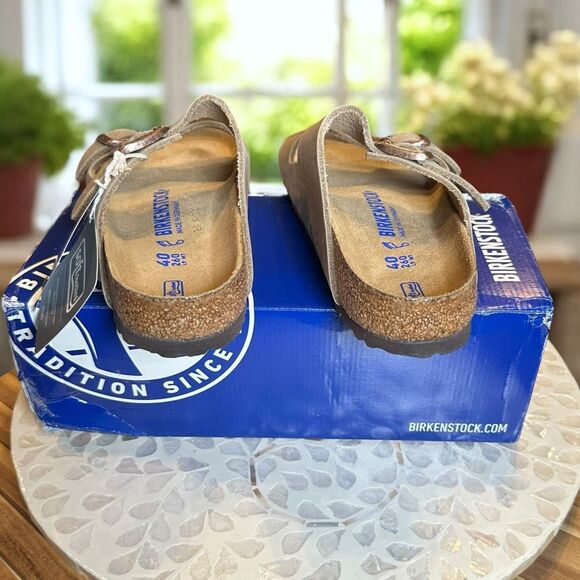 Birkenstock Arizona BS Leather Tobacco Brown Sandals Size  EU 40 Regular Fit NIB - Picture 7 of 12